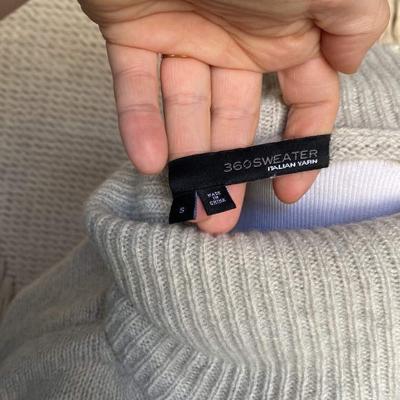 360 Cashmere Heather Grey Turtleneck Small - Picture 8 of 11